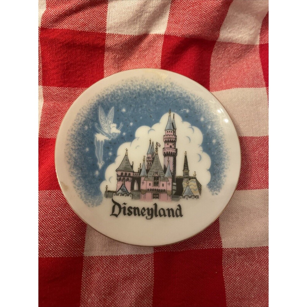 UNIQUE 1960's "Disneyland Park Souvenir" Decorative Hanging Plate w/Tinker Bell